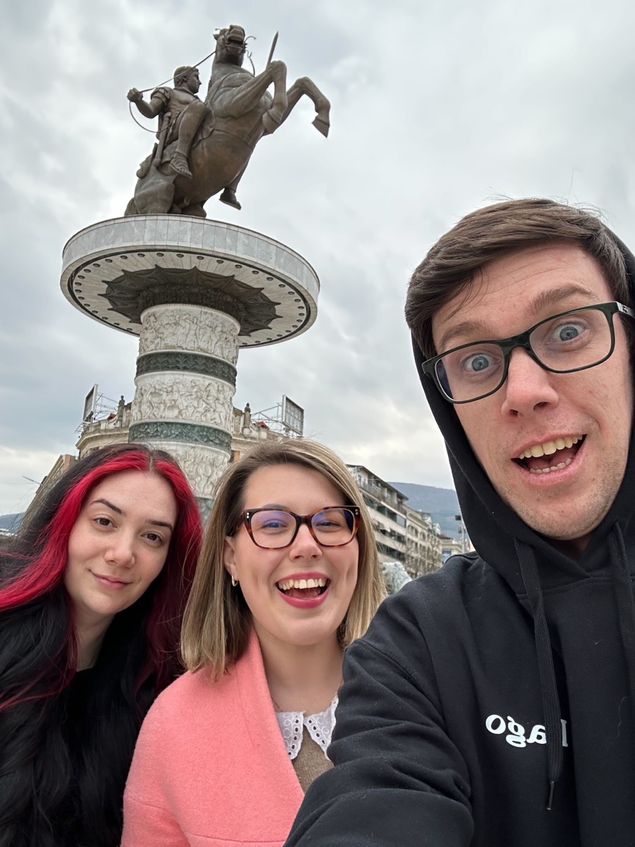 Broc with the team across the Balkans