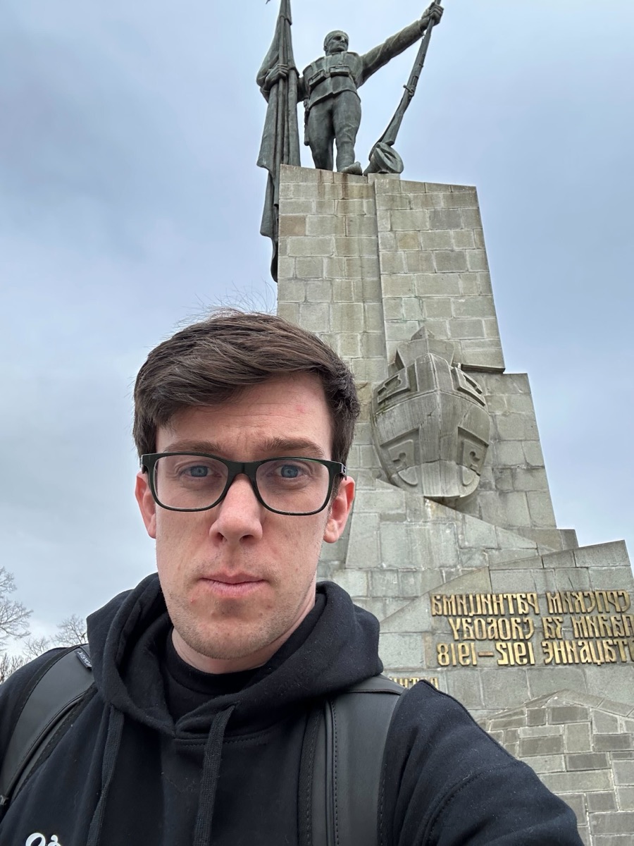Broc on location in Serbia